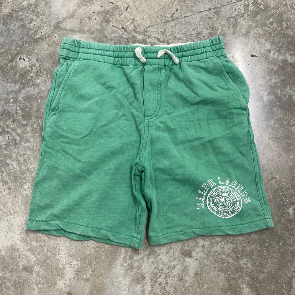Polo Ralph Lauren Kids Green Fleece Shorts Physical Education Graphic L 14-16